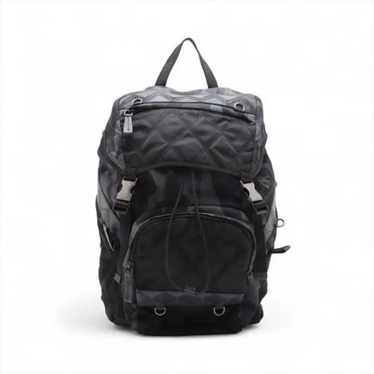 Prada Tessuto Nylon Saffiano Leather Camouflage Backpack Sac Backpack Business