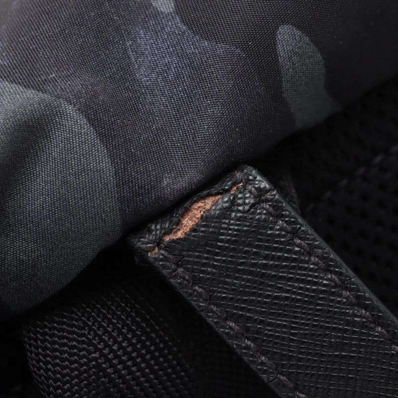 Prada Tessuto Nylon Saffiano Leather Camouflage Backpack Sac Backpack Business