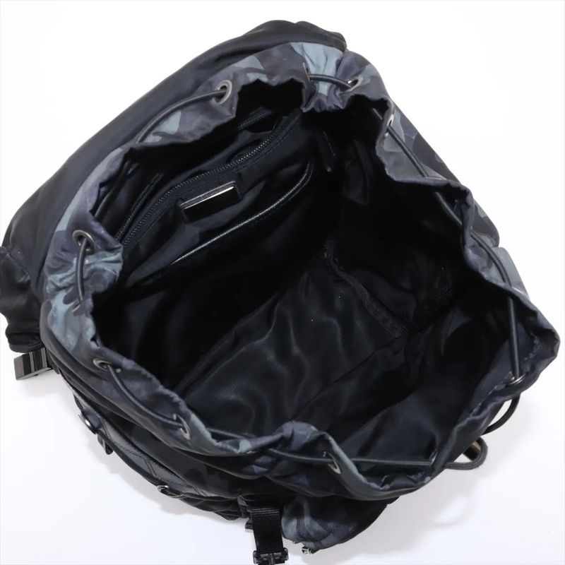 Prada Tessuto Nylon Saffiano Leather Camouflage Backpack Sac Backpack Business