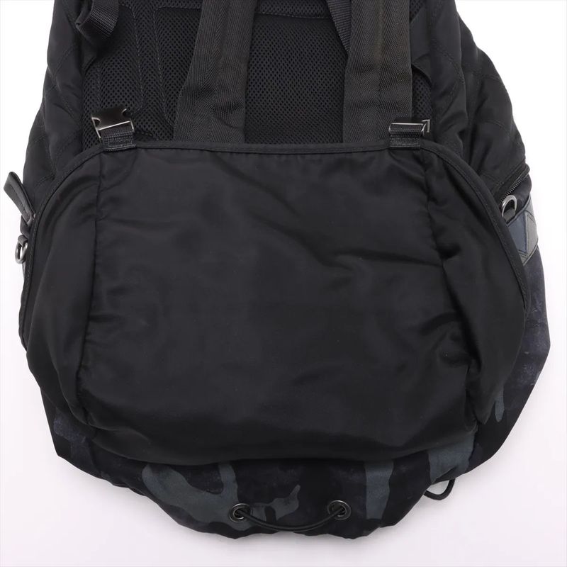 Prada Tessuto Nylon Saffiano Leather Camouflage Backpack Sac Backpack Business