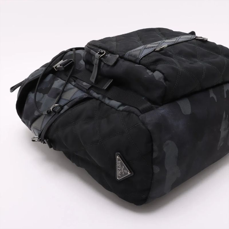 Prada Tessuto Nylon Saffiano Leather Camouflage Backpack Sac Backpack Business
