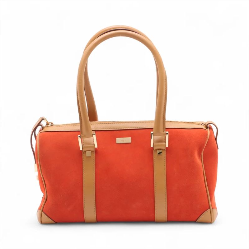 Gucci Mini Boston Leather Handbag Tote 000 0851 Gold Hardware Genuine Leather