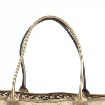 Gucci GG Canvas Princy Leather Tote Bag Shoulder Hand A4 Beige 163805 Women's