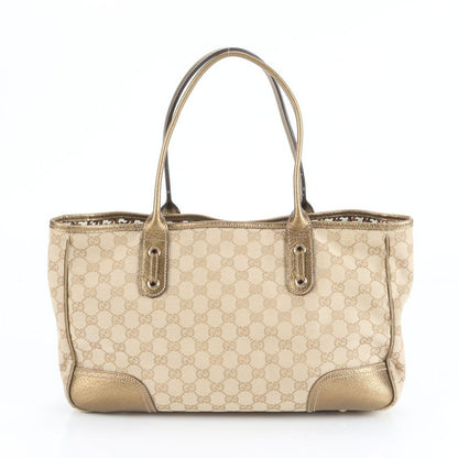 Gucci GG Canvas Princy Leather Tote Bag Shoulder Hand A4 Beige 163805 Women's
