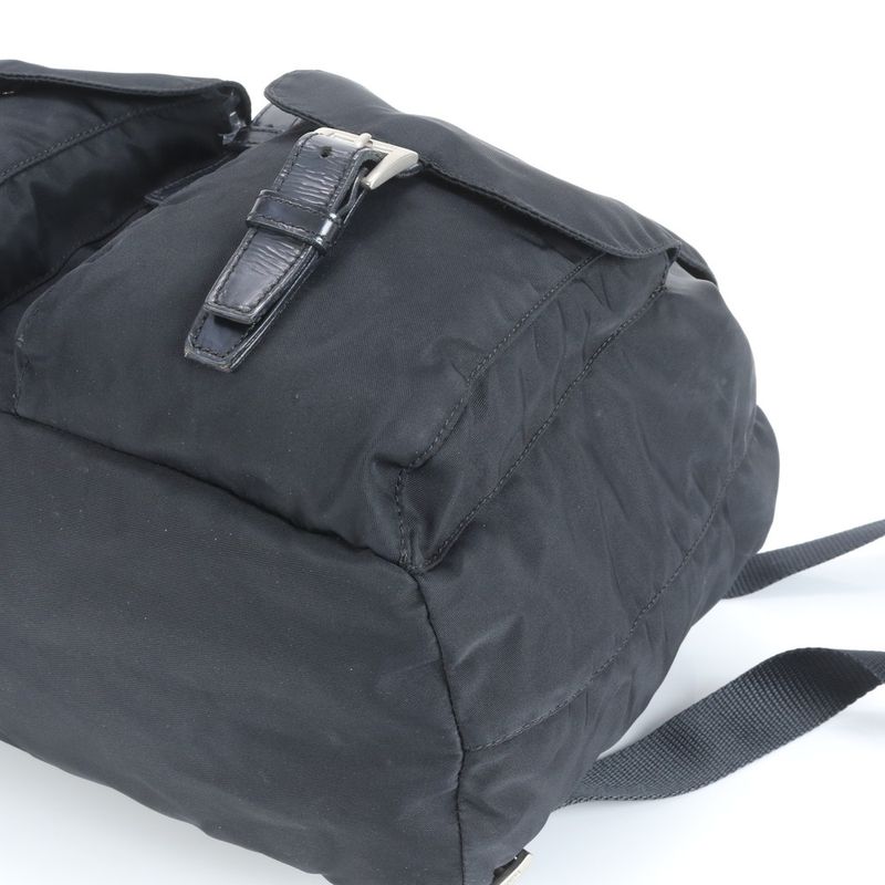 Prada Tessuto Nylon Triangle Logo Leather Backpack Sac Backpack Shoulder Bag