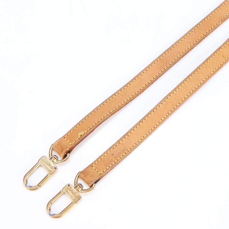 Louis Vuitton Leather Shoulder Strap Nubuck Crossbody Shoulder Bag Brown Gold