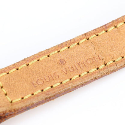 Louis Vuitton Leather Shoulder Strap Nubuck Crossbody Shoulder Bag Brown Gold