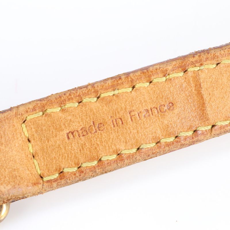 Louis Vuitton Leather Shoulder Strap Nubuck Crossbody Shoulder Bag Brown Gold