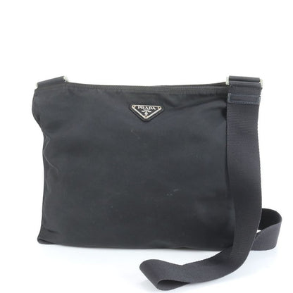 Prada Tessuto Nylon Triangle Logo Leather Shoulder Bag Crossbody Messenger
