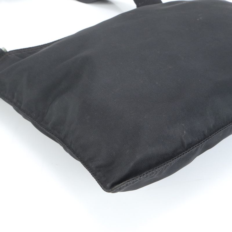 Prada Tessuto Nylon Triangle Logo Leather Shoulder Bag Crossbody Messenger