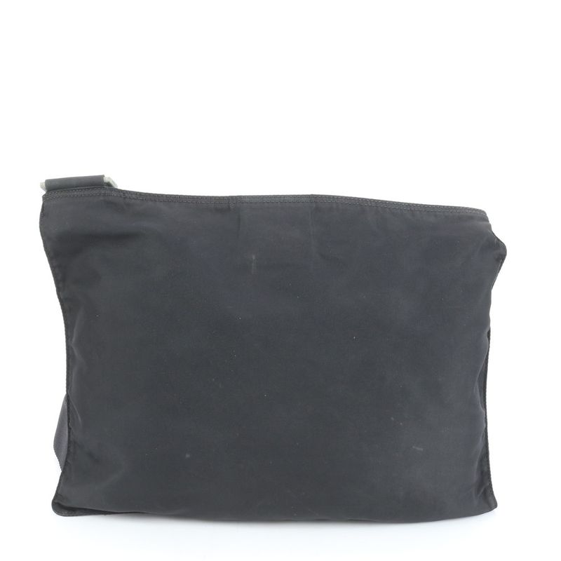 Prada Tessuto Nylon Triangle Logo Leather Shoulder Bag Crossbody Messenger