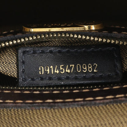 Vintage Fendi Zucca Leather Brown 2WAY Shoulder Bag Crossbody Hand Tote Women's