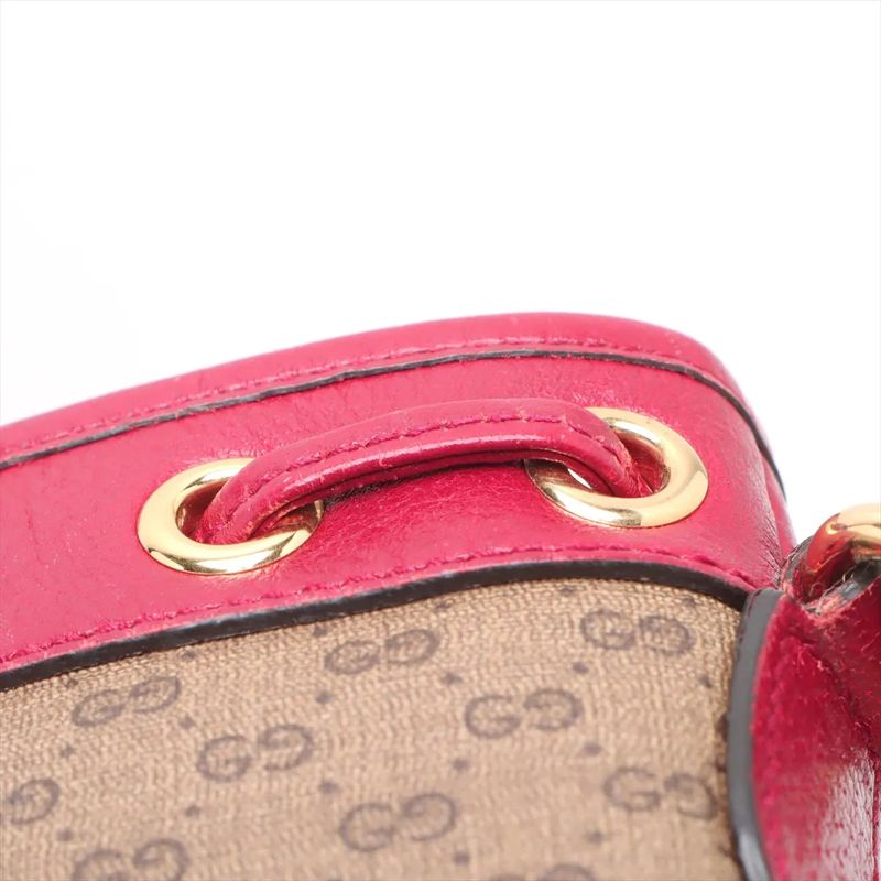 Gucci X Doraemon Collaboration Micro GG Mini Bucket 647801 Leather Shoulder Bag