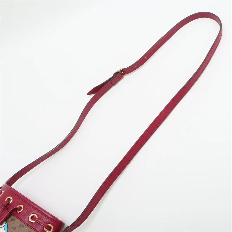 Gucci X Doraemon Collaboration Micro GG Mini Bucket 647801 Leather Shoulder Bag