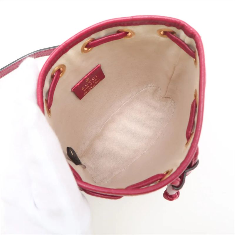 Gucci X Doraemon Collaboration Micro GG Mini Bucket 647801 Leather Shoulder Bag