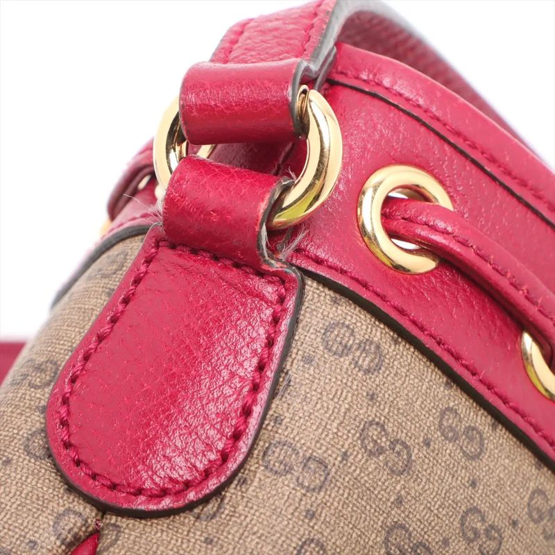 Gucci X Doraemon Collaboration Micro GG Mini Bucket 647801 Leather Shoulder Bag