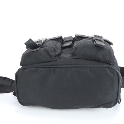 Prada Triangle Logo Tessuto Nylon Leather Backpack Sac Backpack Black Women EEE