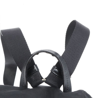 Prada Triangle Logo Tessuto Nylon Leather Backpack Sac Backpack Black Women EEE