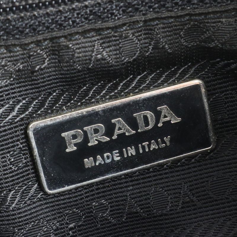 Prada Triangle Logo Tessuto Nylon Leather Backpack Sac Backpack Black Women EEE
