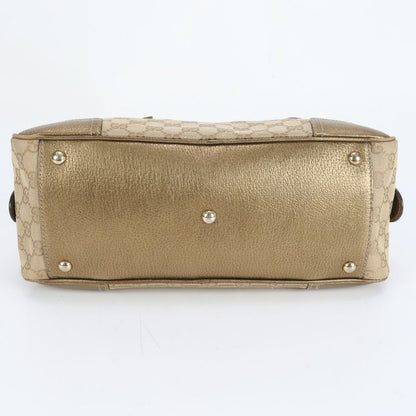 Gucci GG Canvas Princi Mini Boston Leather Tote Bag Shoulder Hand 161720