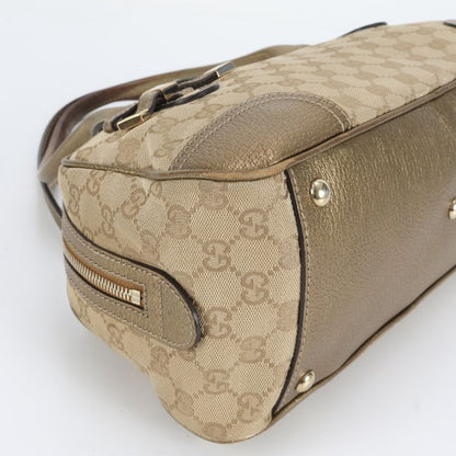 Gucci GG Canvas Princi Mini Boston Leather Tote Bag Shoulder Hand 161720