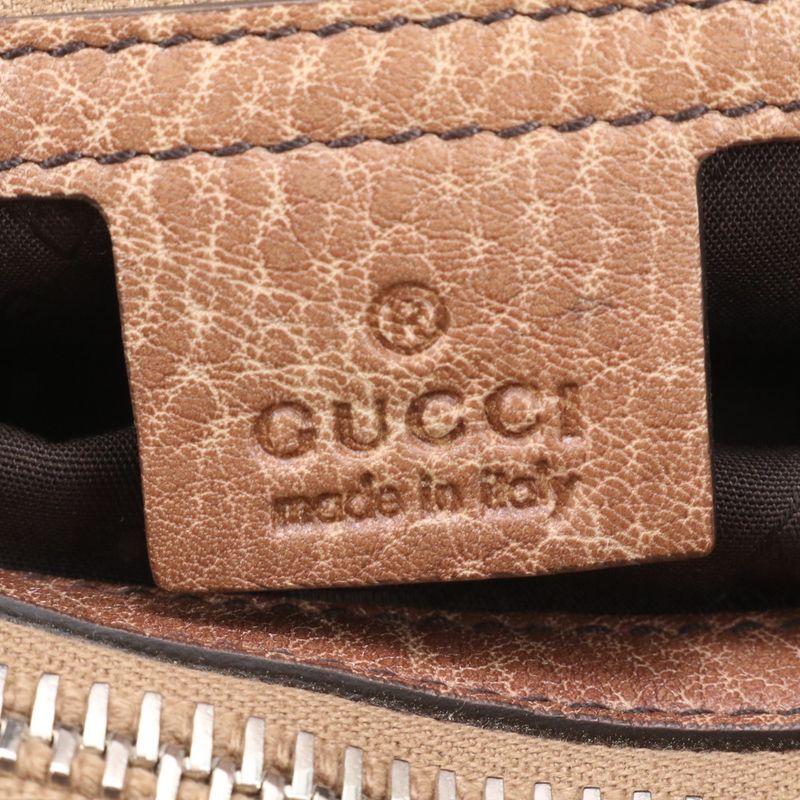 Gucci GG Canvas Bamboo Bar Leather Tote Bag Shoulder Brown A4 232947 Women's