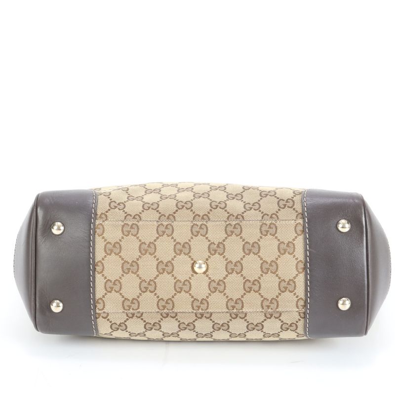 Gucci GG Canvas Sherry Line Mayfair Leather Tote Bag Shoulder A4 257061 Ladies