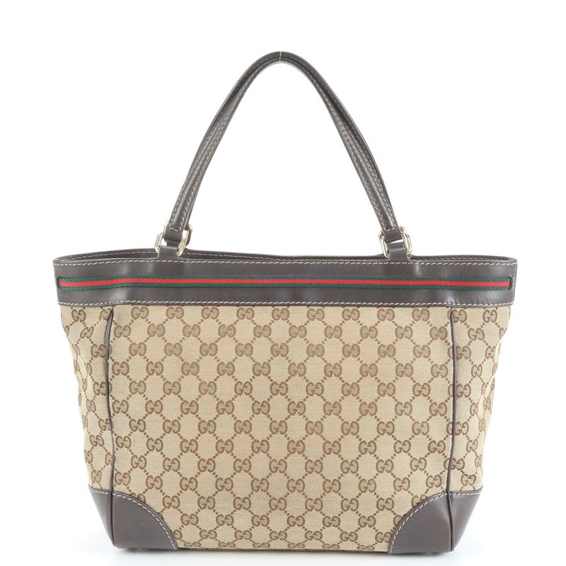 Gucci GG Canvas Sherry Line Mayfair Leather Tote Bag Shoulder A4 257061 Ladies