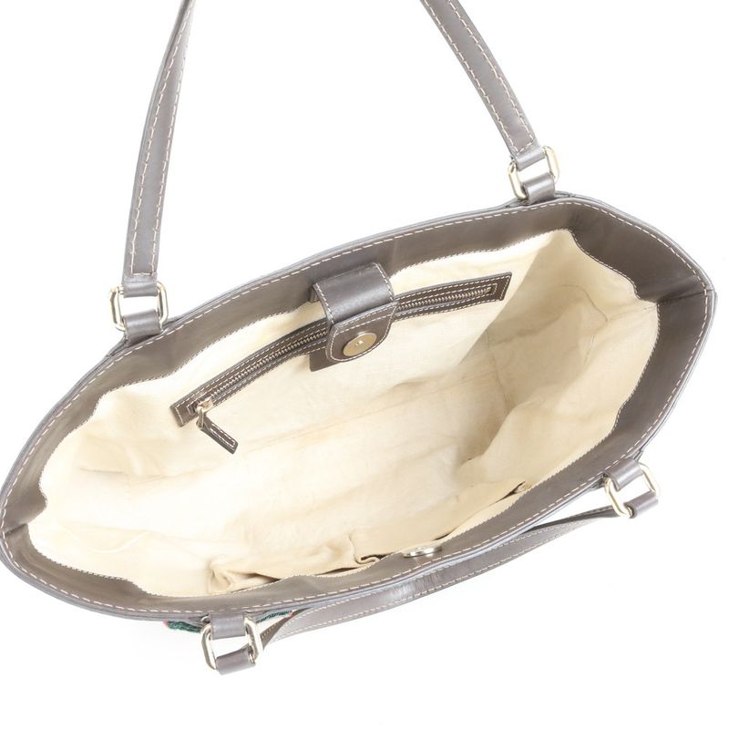 Gucci GG Canvas Sherry Line Mayfair Leather Tote Bag Shoulder A4 257061 Ladies