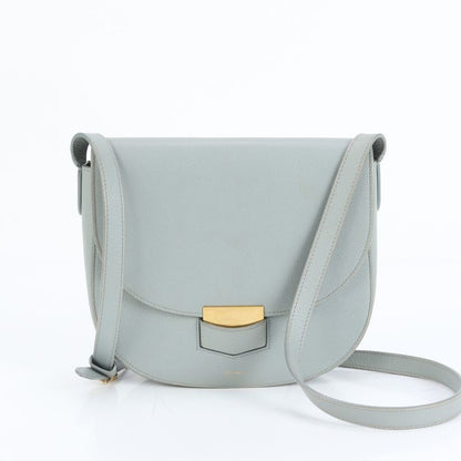 Celine Trotter Leather Shoulder Bag Crossbody Gold Hardware Hand Tote Women's