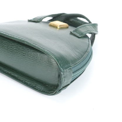 Vintage Christian Dior CD Logo Leather Mini Hand Bag Gold Hardware Tote Women's