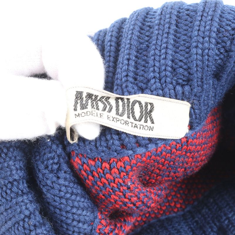 Dior Trotter Pom Beanie Knit Cap Knit Hat Fashion Men's Women's ERE Cx11-1