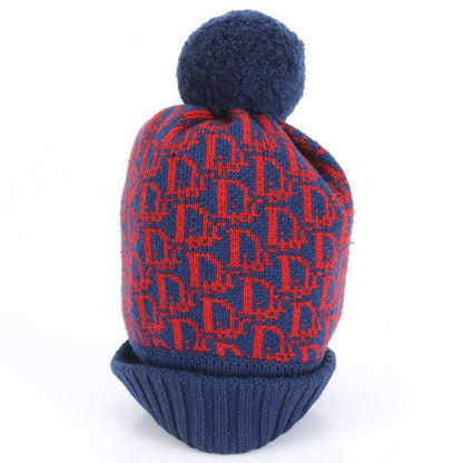 Dior Trotter Pom Beanie Knit Cap Knit Hat Fashion Men's Women's ERE Cx11-1