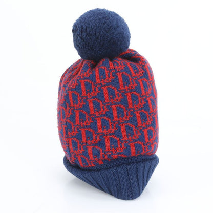 Dior Trotter Pom Beanie Knit Cap Knit Hat Fashion Men's Women's ERE Cx11-1
