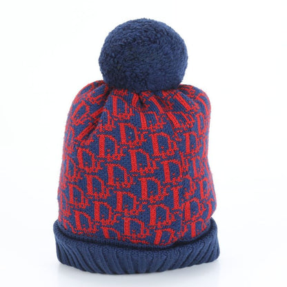Dior Trotter Pom Beanie Knit Cap Knit Hat Fashion Men's Women's ERE Cx11-1