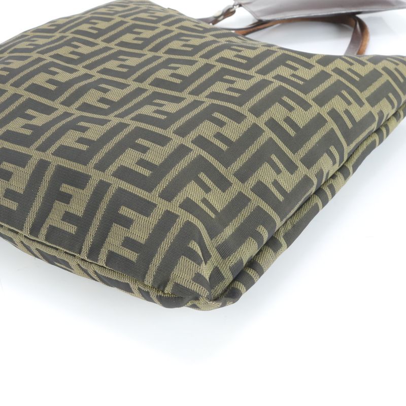 Fendi With Pouch Zucca Leather Tote Bag Shoulder Hand Brown A4 Ladies EUE Cx2-10