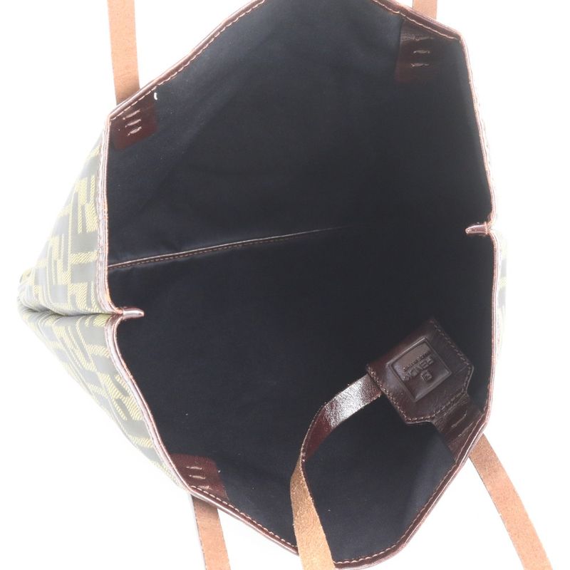 Fendi With Pouch Zucca Leather Tote Bag Shoulder Hand Brown A4 Ladies EUE Cx2-10