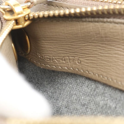 Celine Trio Small Leather Shoulder Bag Crossbody Pouch Beige Tote Women's ERE