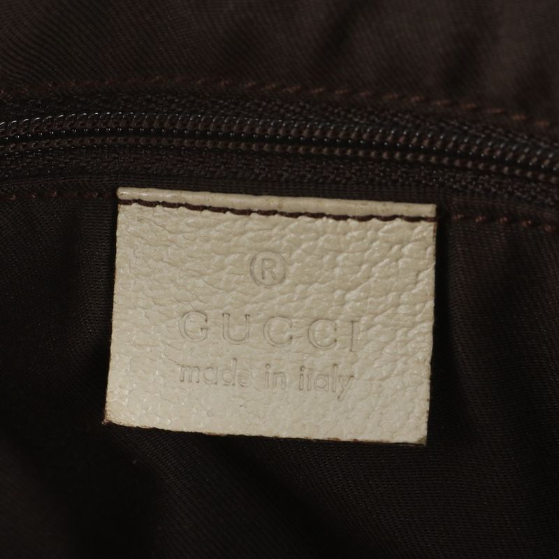 Gucci GG Canvas Leather Tote Bag Shoulder Hand 121023 Beige Gold Hardware