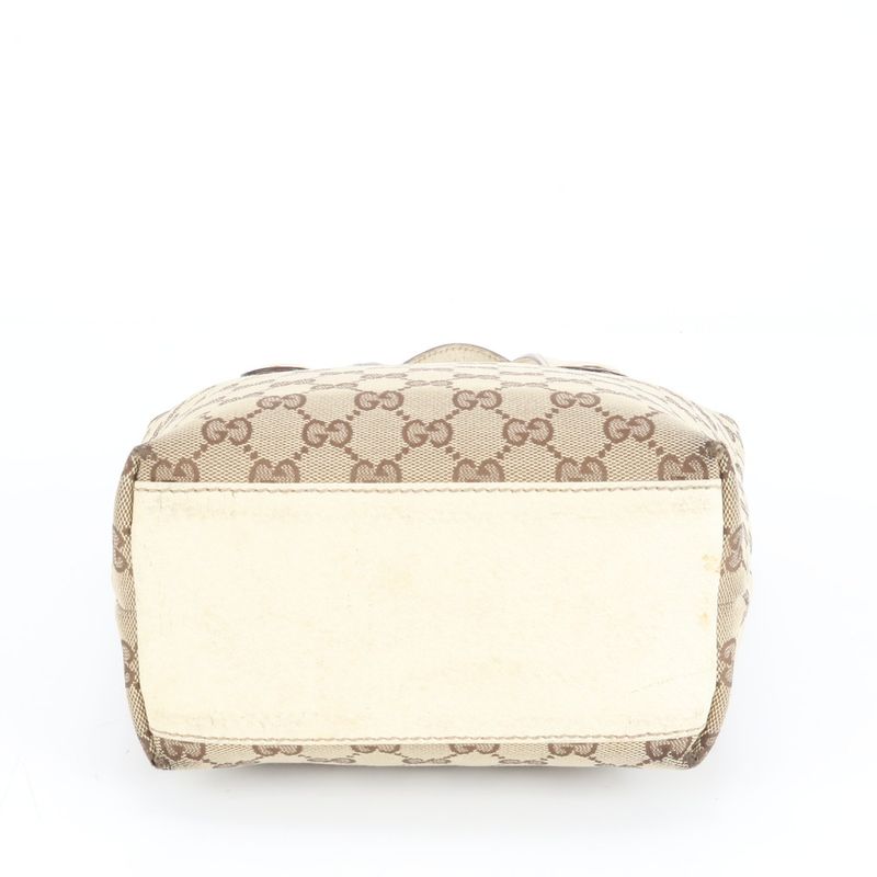 Gucci GG Canvas Bucket 153361 Leather Tote Bag Shoulder Hand Beige Women's EUE