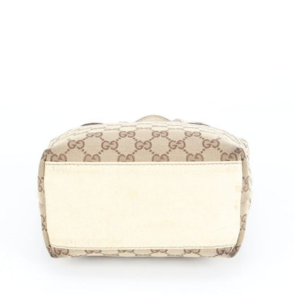 Gucci GG Canvas Bucket 153361 Leather Tote Bag Shoulder Hand Beige Women's EUE