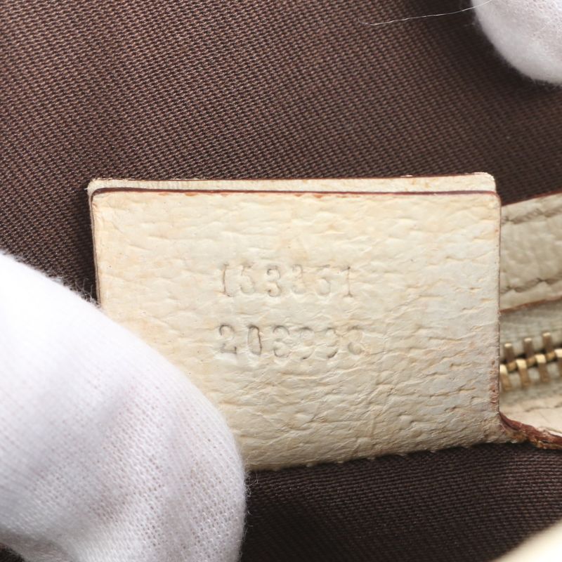 Gucci GG Canvas Bucket 153361 Leather Tote Bag Shoulder Hand Beige Women's EUE