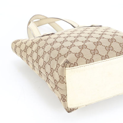 Gucci GG Canvas Bucket 153361 Leather Tote Bag Shoulder Hand Beige Women's EUE