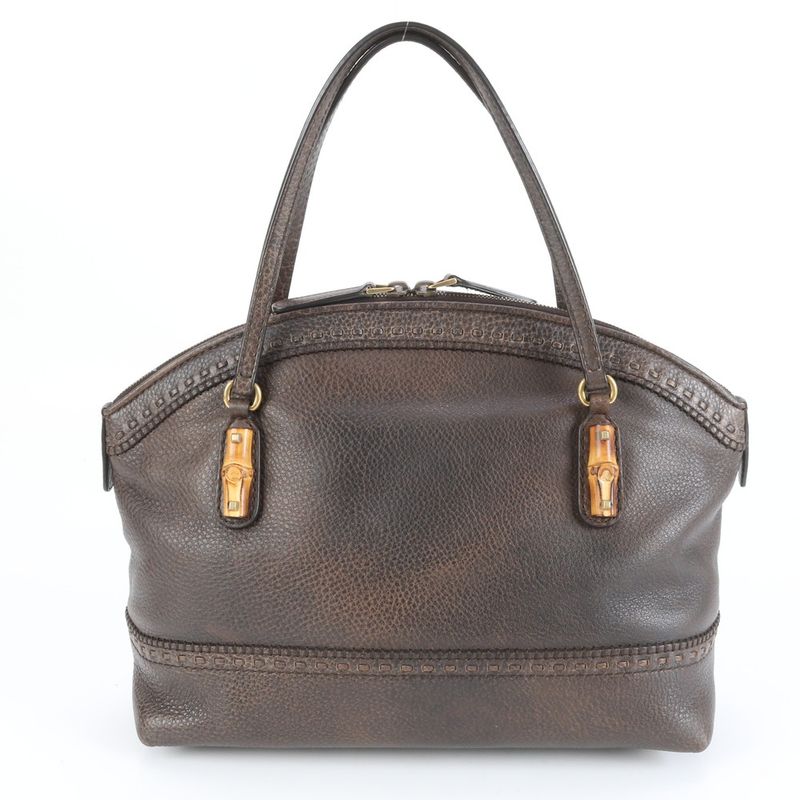 Gucci With Control Card Bamboo Laidback Crafty 339002 Leather Tote Bag Shoulder