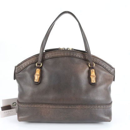 Gucci With Control Card Bamboo Laidback Crafty 339002 Leather Tote Bag Shoulder
