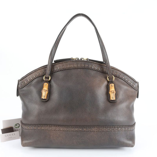 Gucci With Control Card Bamboo Laidback Crafty 339002 Leather Tote Bag Shoulder