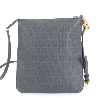 Fendi Zucchino Charm Shoulder Bag Crossbody Black 8bt150 Genuine Leather Women