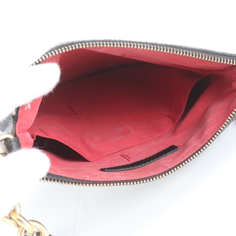 Fendi Zucchino Charm Shoulder Bag Crossbody Black 8bt150 Genuine Leather Women