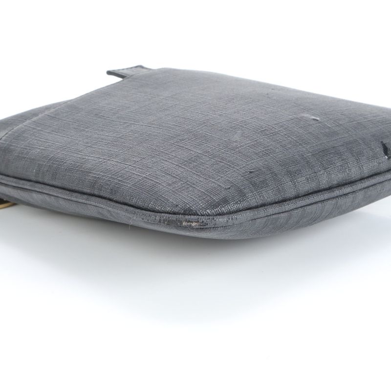 Fendi Zucchino Charm Shoulder Bag Crossbody Black 8bt150 Genuine Leather Women