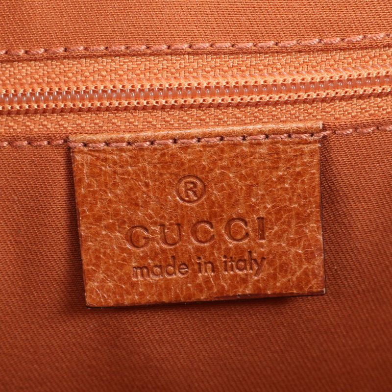 Gucci GG Canvas Leather Tote Bag Shoulder A4 Beige Silver Hardware 121023